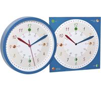 TFA Dostmann Tick & TACK 60.3058.06.91 Horloge Murale pour Enfant avec Horloge d'apprentissage de l'heure pour garçons et Filles Bleu 308 x 44 x 308 mm