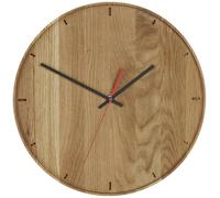 TFA Dostmann Horloge Murale analogique en chêne, 60.3070.01, 35cm, Bois Massif, pour intérieur, Moderne, Brun