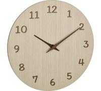 TFA Dostmann Horloge murale analogique 60.3072.01 Bois, chiffres 3D Ø30 cm Marron clair