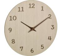 TFA Dostmann Horloge murale analogique 60.3072.01 Bois, chiffres 3D Ø30 cm Marron clair