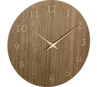 TFA Dostmann Horloge Murale en Bois analogique, 60.3072.23, Horloge à Quartz, Accessoire de décoration, Horloge Murale Moderne, Haute précision, Ambiance Naturelle, Bois foncé