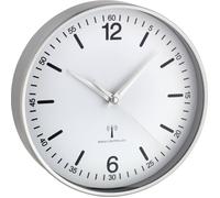 TFA Dostmann Horloge murale radio-pilotée en aluminium blanche 19,5 x 4,5 x 19,5 cm