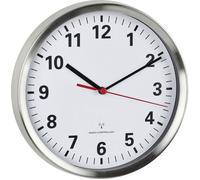 TFA Dostmann Horloge murale 60.3529.02 radiopilotée, sweep silencieux, 22 cm argenté/blanc