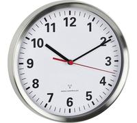 TFA Dostmann Horloge murale 60.3529.02 radiopilotée, sweep silencieux, 22 cm argenté/blanc
