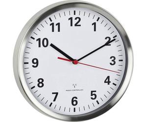 Horloge murale TFA Dostmann 60.3529.02 radiopiloté(e) 22 cm x 45 mm aluminium mécanisme d'horloge silencieux, fonction d'économie