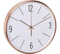 TFA Dostmann Horloge Murale Radio-pilotée analogique, 60.3534.51, 30cm, Cadre métallique doré, Mouvement Silencieux, Design Moderne, cuivre