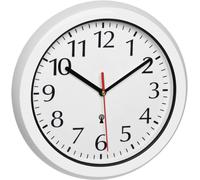 Horloge murale TFA Dostmann 60.3542.02 radiopiloté(e) 30 cm blanc pour salle de bain / pièce humide, protégé contre les projections deau