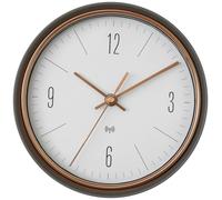 TFA Dostmann Horloge murale 60.3547.10 — Radio‑pilotée, aiguilles cuivrées, cadre métal gris