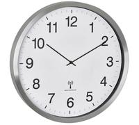 TFA Dostmann Horloge Murale Radio-pilotée XXL analogique, 60.3548.02, Horloge Murale 50 cm de diamètre, Grande Horloge avec Cadre métallique, Grand Cadran, Blanc