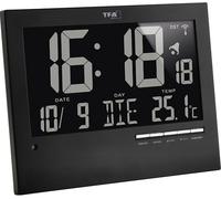 Horloge murale TFA Dostmann 60.4508 radiopiloté(e) 185 mm x 230 mm x 31 mm noir
