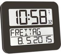 Horloge murale radiopiloté(e) TFA 60.4512.01 noir 258 mm x 212 mm x 30 mm Noir