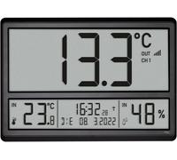 Horloge murale TFA Dostmann 60.4523.01 radiopiloté(e) 360 mm x 235 mm x 28 mm noir grand écran