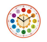 Horloge Murale Time Teacher - Horloge Analogique Silencieuse | Horloges De Classe Rondes De 8 Pouces pour Chambre D' | Apprenez À Lire L'heure | Horloge Murale | Coloré sans Tic-tac pour Enfant