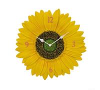 Horloge murale tournesol de 30,5 cm avec corps en résine imperméable, conçue pour une utilisation en extérieur, y compris les jardins et les terrasses, avec couvercle résistant à la poussière et à