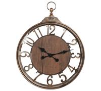 Horloge Murale Traditionnelle à Chiffres Arabes Marron Décoration de Maison Alco