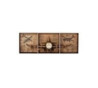 Horloge Murale Triptyque "Dagny" 225cm Doré