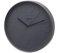 Horloge Murale Unity, Clifton, Chiffres en Relief, Gris, Balayage Silencieux, 30 cm