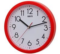 Horloge Murale Unity, Hastings, Balayage Silencieux, Moderne, Rouge, 22 cm