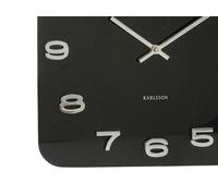 Horloge murale verre noir 35x35cm Noir