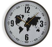 Horloge murale Versa Métal Carte du monde 4,1 x 40,6 x 40,6 cm