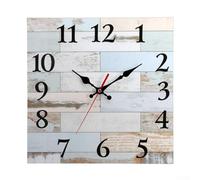 Horloge murale vintage carrée silencieuse en MDF pour salon nordique style européen décoratif monté couleur bois rétro (bois coloré)