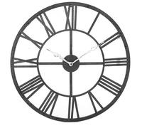 JJA Pendule Murale Métal Vintage, Marron, 70cm