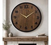Horloge murale vintage de 61 cm, silencieuse, sans tic-tac, fonctionne à
