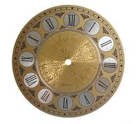 Horloge murale vintage en aluminium avec chiffres romains, plaque de rechange ronde de 180 mm pour fabrication d'horloges à quartz ou mise à niveau d'horloges existantes dans le salon, doré