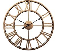 Horloge murale vintage grande horloge murale ronde métallique silencieuse non cachée non coiffée de batterie en chiffres romains horloges pour la maison, le bureau, intérieur, horloge de jardin