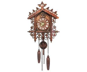 Horloge murale vintage, régulateur de ferme en bois, décoration de 35,6 cm avec carillons horaires, fixation à piles, accessoire de maison avec design rustique, pièce pour chambre à coucher, salon