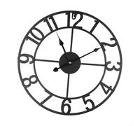 Horloge murale vintage silencieuse pour extérieur - Ajoute une touche d'élégance à votre décoration d'intérieur (E)