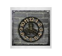 Horloge Murale Vintage Style Industriel Bois Or 50cm Silencieuse