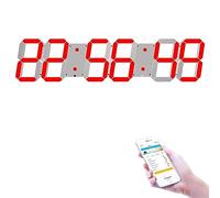 Horloge Murale WIFI Numérique LED, Horloge WIFI À 4 Chiffres De 27 Pouces