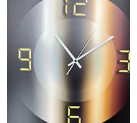 Horloge murale XXL 3D optique Dixtime brun bronze cercle 50x70 cm mouvement silencieux GR-038