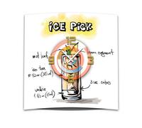 Horloge murale XXL 3D optique Dixtime Cocktail Ice Pick 50x50 cm mouvement silencieux GQ-035