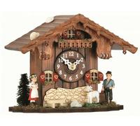 Horloge musicale à poser en bois clair petite bergère 14 cm