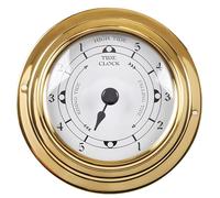 Horloge nautique en laiton de 9,85 cm, affichage haut/bas, cadran en verre, décor côtier