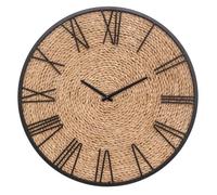 Atmosphera - Horloge Nico - métal et Paille D50 cm