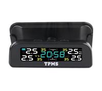 Horloge numérique 0-3,5 bar, système de surveillance des pneus voiture, solaire, USB, TPMS, support rotatif, T12, avertissement température, économie carburant(External sensor)