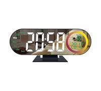 Horloge numérique - 18 x 9 x 4 cm - Affichage miroir LED - Réveils en matériau ABS - Fonction date et température - Horloge de chevet pour la maison, table de chevet, dortoir, bureau, cuisine, voyage