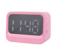 Horloge Numérique à Double Alarme avec Haut-Parleur Bluetooth sans Fil pour Les Dormeurs Profonds, Lecteur de Musique Rechargeable pour Chambre à Coucher (Pink)