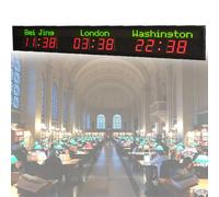 Horloge numérique à fuseaux horaires multiples, horloge mondiale à fuseaux horaires urbains, horloge à fuseaux horaires mondiaux, réglage de la luminosité à 5 niveaux,3/4/5/6 villes,pour aéroports 3