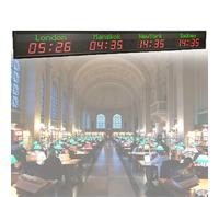 Horloge numérique à fuseaux horaires multiples, horloge mondiale à fuseaux horaires urbains, horloge à fuseaux horaires mondiaux, réglage de la luminosité à 5 niveaux,3/4/5/6 villes,pour aéroports 4