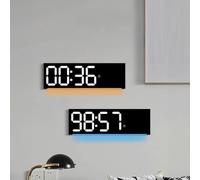Horloge numérique à LED, minuterie de bureau murale avec date de température, alarme de luminosité automatique pour bureau à domicile