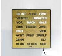 horloge numérique à mots allemands affichage LED 28 x 28 cm - AMS Modèle : 1241