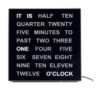 horloge numérique à mots anglais Affichage LED 28 x 28 cm - AMS Modèle : 1235E
