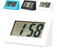 Horloge numérique à piles uniquement, grand écran LED, petite horloge de voyage numérique, adaptée pour chevet/chambre à coucher (blanc)