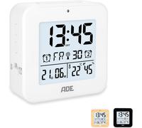 Horloge numérique a Pilesreveil Radio piloté avec 2 Heures de réveilAffichage de la température e humiditéréveil de VoyageFonction SnoozeBlanc