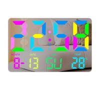 Horloge numérique avec affichage LED RVB, fonction snooze, détection Le noir