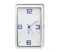 Horloge numérique carrée pour voiture avec miroir en verre et tableau de bord - Accessoires d'intérieur - Ajustement universel avec autocollant et pince pour grille d'aération (montage classique)